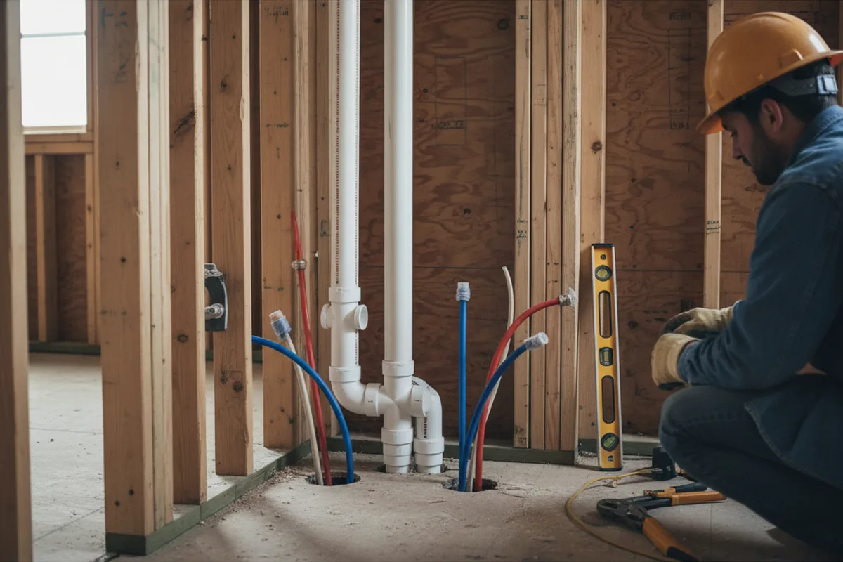 Drain and supply rough-in during Garbage Disposal Repair in Middle Haddam
